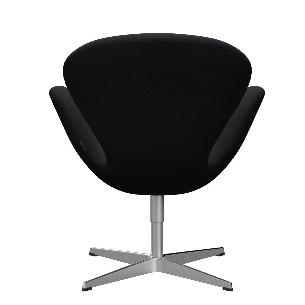 Fritz Hansen Swan Lounge Chair, Satin Brushed Aluminium/Comfort Black/Grey