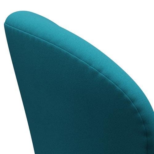 Fritz Hansen Swan Lounge Chair, Satin Brushed Aluminium/Comfort Turquoise Light