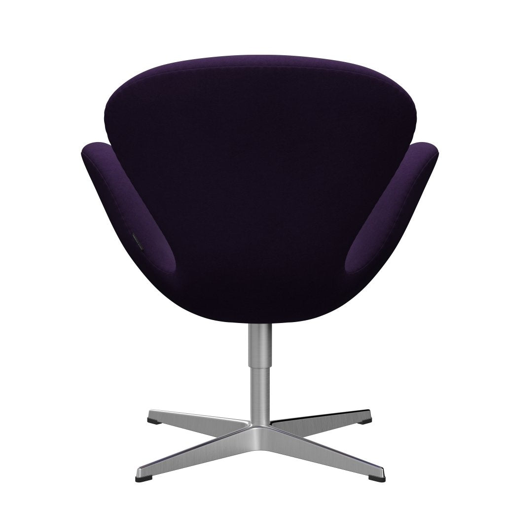 Fritz Hansen Swan Lounge Chair, Satin Brushed Aluminium/Comfort Violet Dark