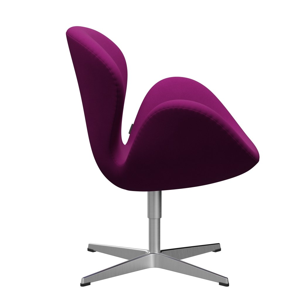 Fritz Hansen Swan Lounge Chair, Satin Brushed Aluminium/Comfort Violet Light