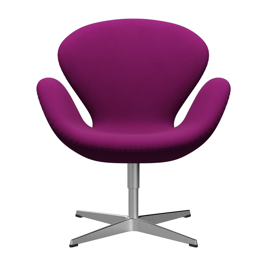 Fritz Hansen Swan Lounge Chair, Satin Brushed Aluminium/Comfort Violet Light