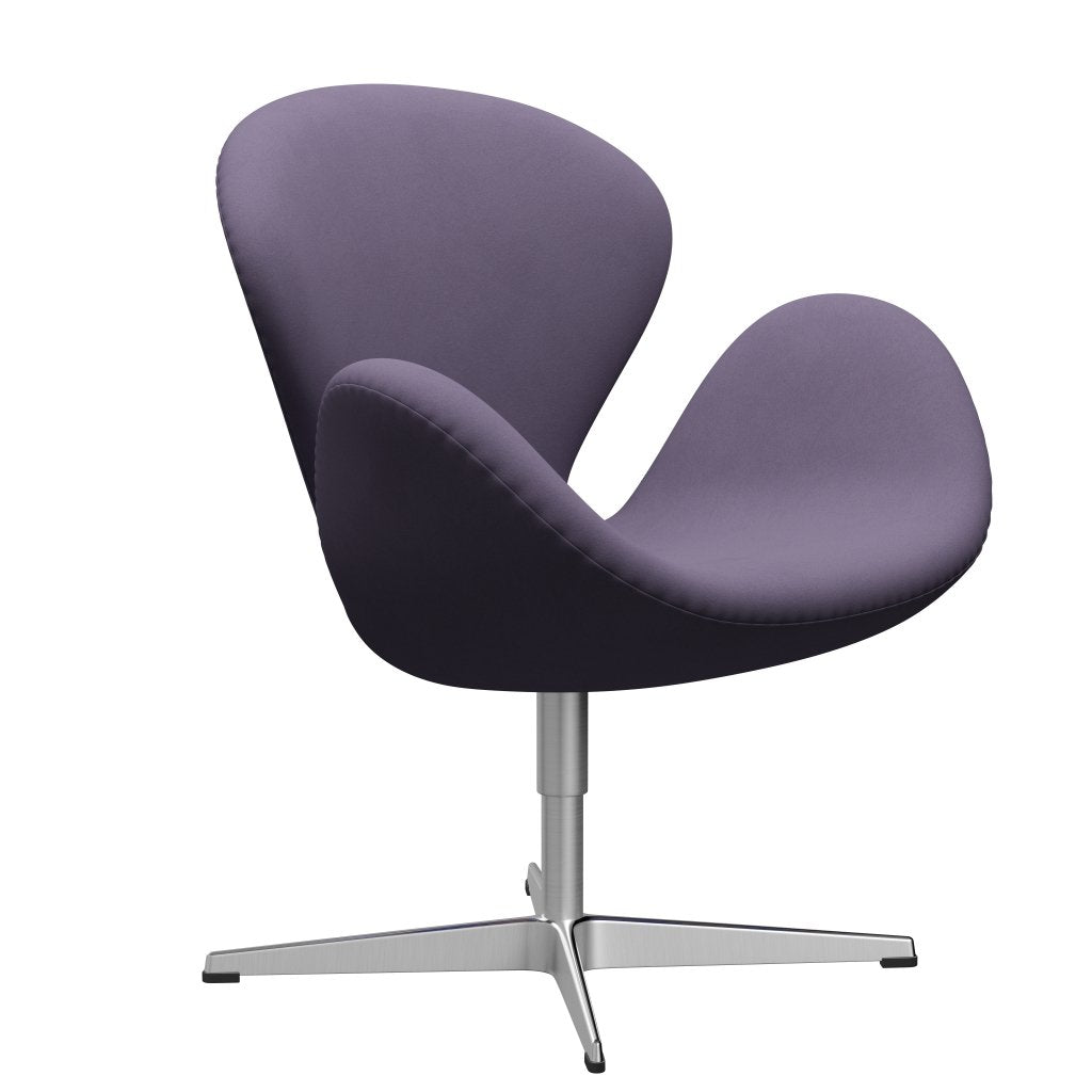 Fritz Hansen Swan Lounge Chair, Satin Brushed Aluminium/Comfort Violet