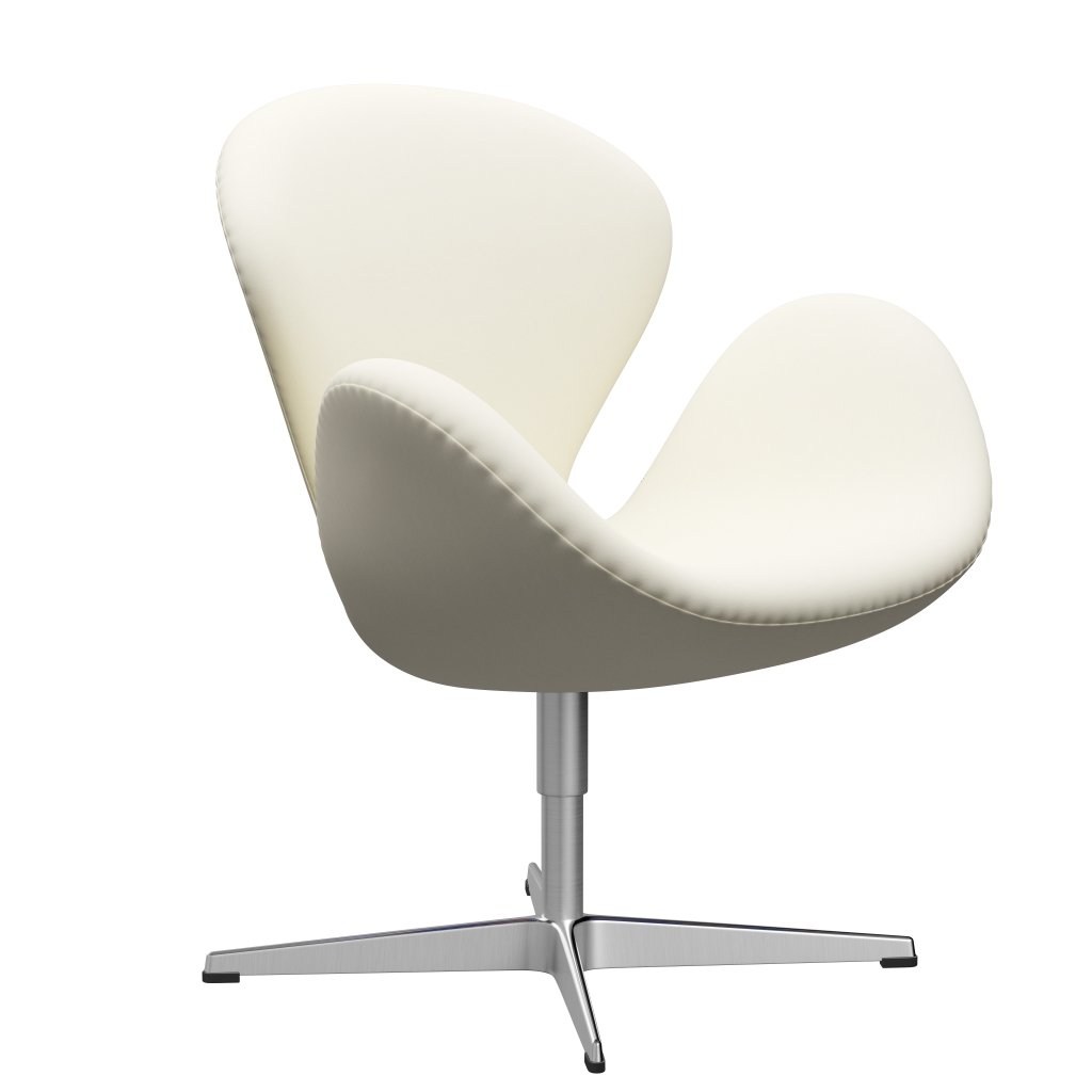 Fritz Hansen Swan Lounge Chair, Satin Brushed Aluminium/Comfort White