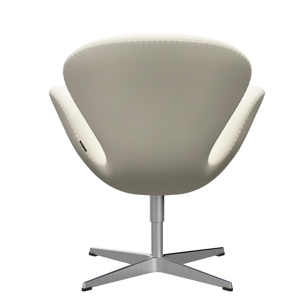 Fritz Hansen Swan Lounge Chair, Satin Brushed Aluminium/Comfort White
