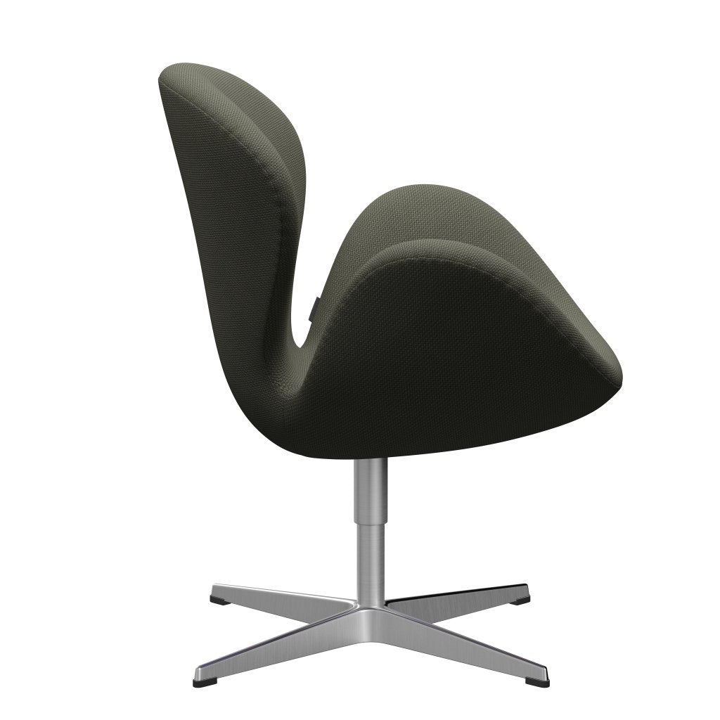 Fritz Hansen Swan Lounge Chair, Satin Brushed Aluminium/Diablo Warm Grey