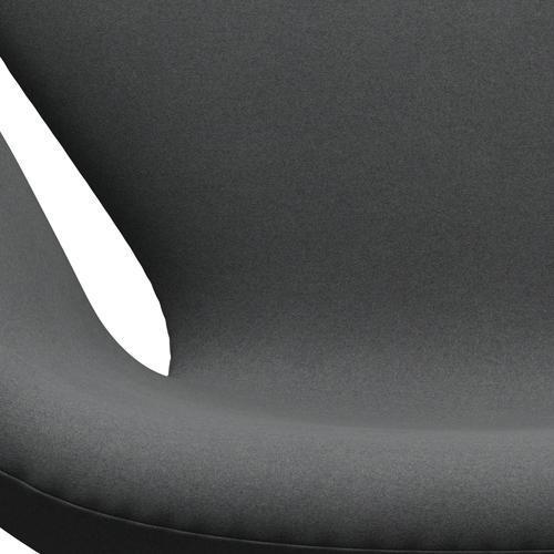 Fritz Hansen Swan Lounge Chair, Satin Brushed Aluminium/Divina Dark Grey