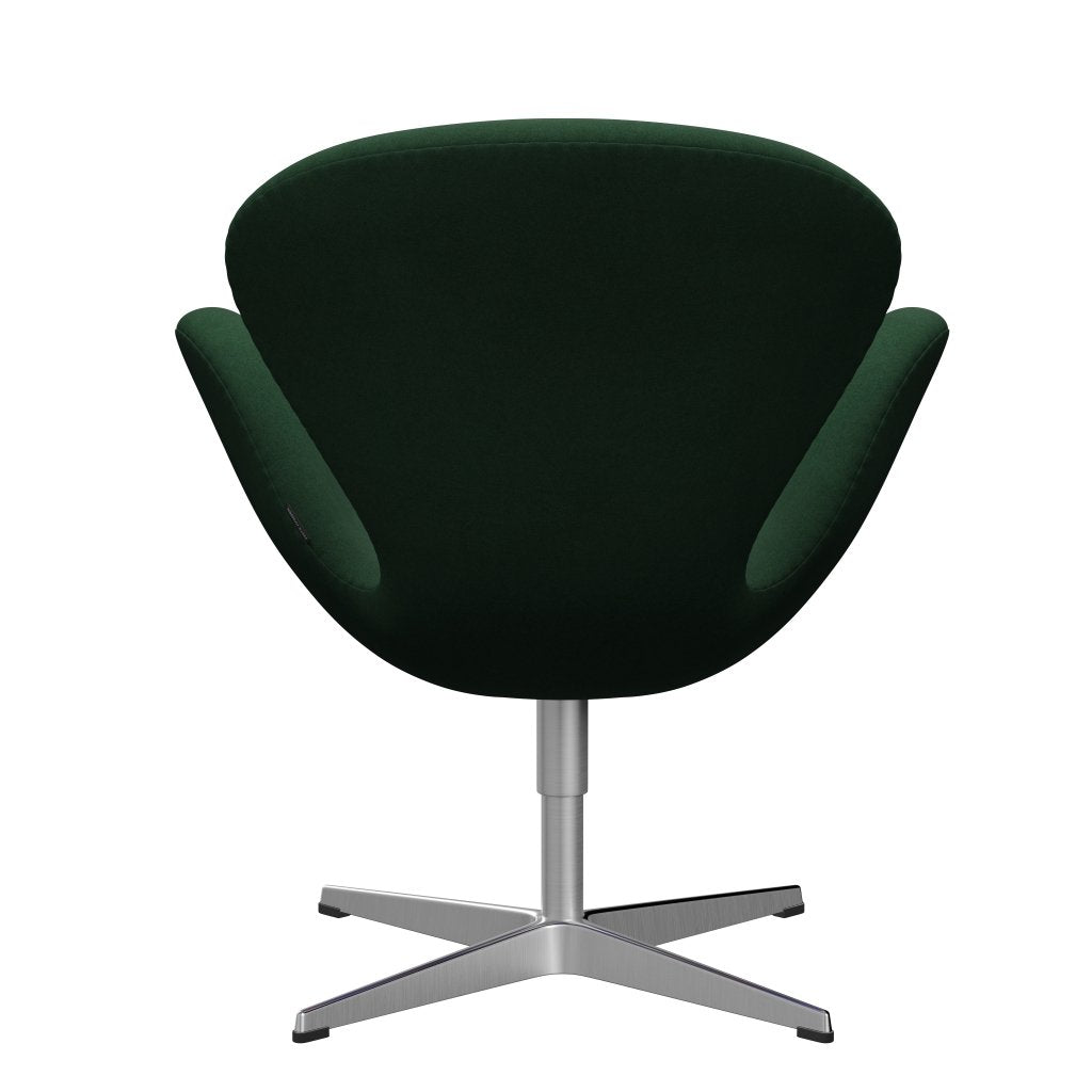 Fritz Hansen Swan Lounge Chair, Satin Brushed Aluminium/Divina Dark Green (876)