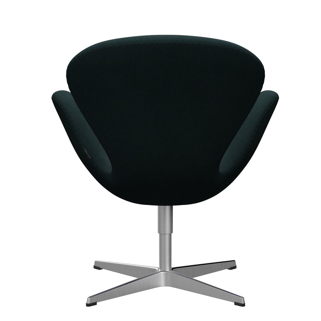 Fritz Hansen Swan Lounge Chair, Satin Brushed Aluminium/Divina Dark Green (886)