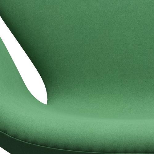 Fritz Hansen Swan Lounge Chair, Satin Brushed Aluminium/Divina Green