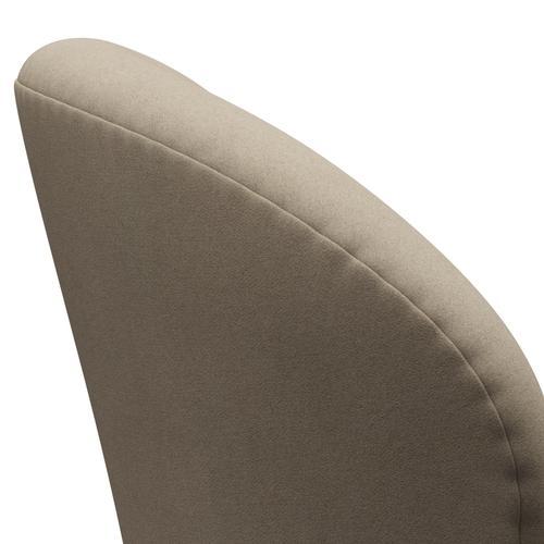 Fritz Hansen Swan Lounge Chair, Satin Brushed Aluminium/Divina Light Beige