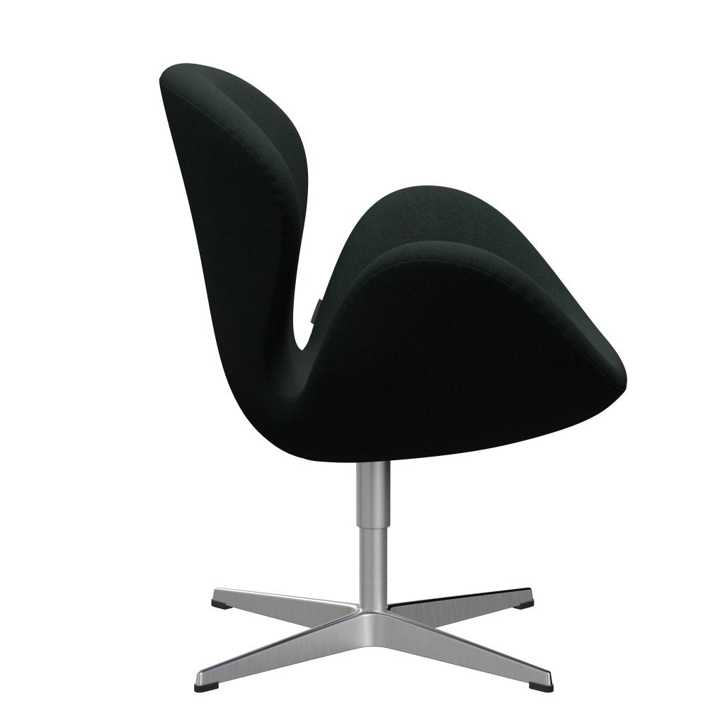 Fritz Hansen Swan Lounge Chair, Satin Brushed Aluminium/Divina Carbon