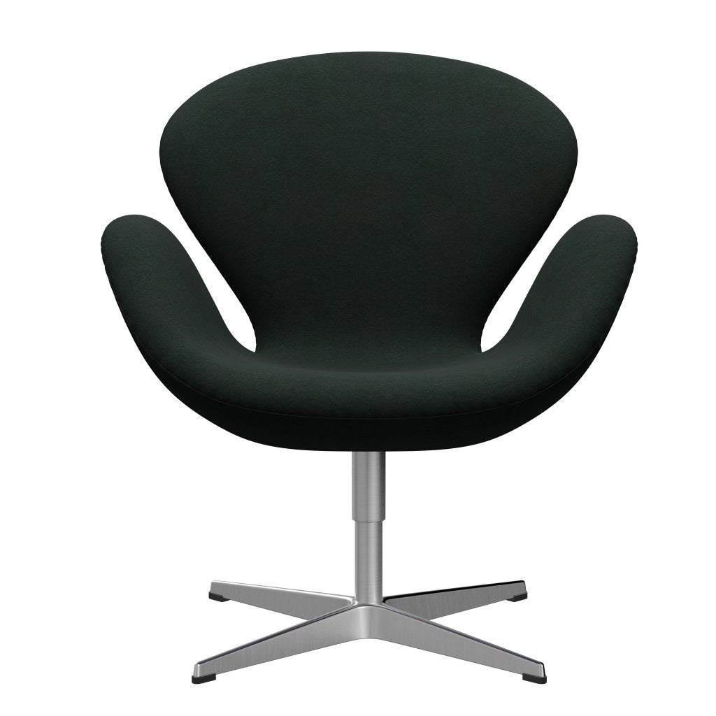 Fritz Hansen Swan Lounge Chair, Satin Brushed Aluminium/Divina Carbon