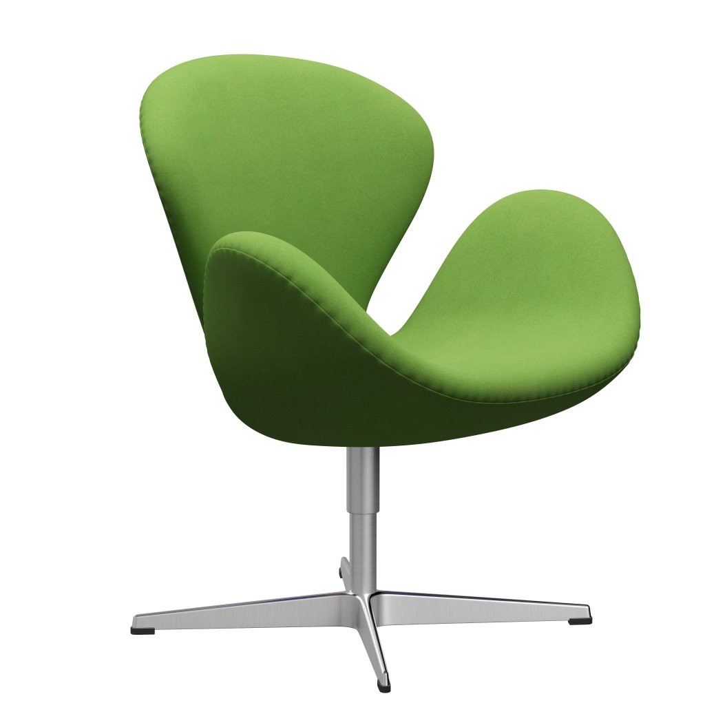 Fritz Hansen Swan Lounge Chair, Satin Brushed Aluminium/Divina Lime Light