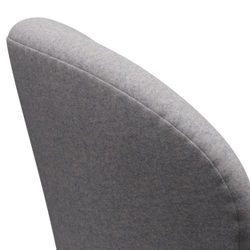 Fritz Hansen Swan Lounge Chair, Satin Brushed Aluminium/Divina Md Cool Light Grey