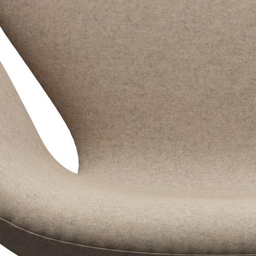 Fritz Hansen Swan Lounge Chair, Satin Brushed Aluminium/Divina Md Sand Colours