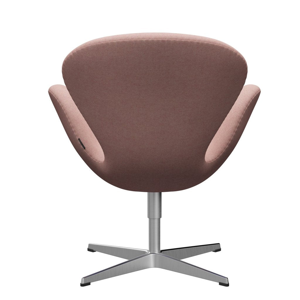 Fritz Hansen Swan Lounge Chair, Satin Brushed Aluminium/Divina Md Soft Pink
