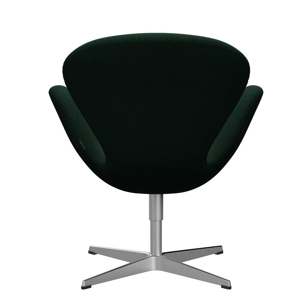 Fritz Hansen Swan Lounge Chair, Satin Brushed Aluminium/Divina Melange Dark Green (871)