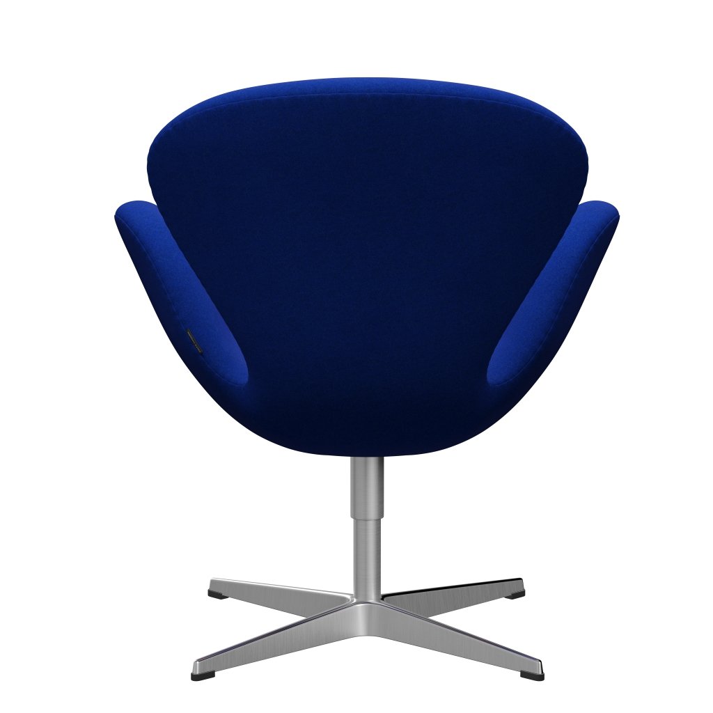 Fritz Hansen Swan Lounge Chair, Satin Brushed Aluminium/Divina Melange Electric Blue