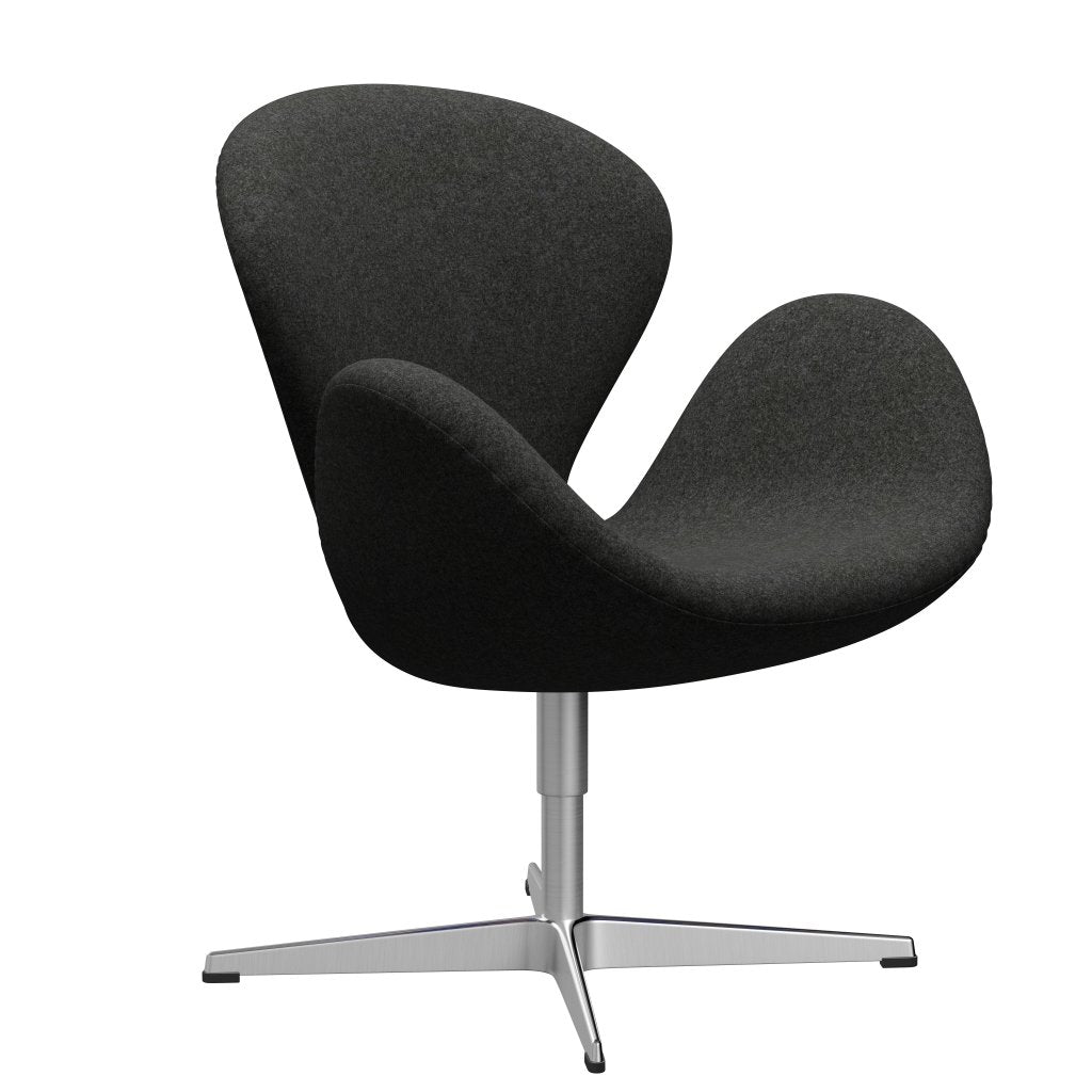 Fritz Hansen Swan Lounge Chair, Satin Brushed Aluminium/Divina Melange Grey