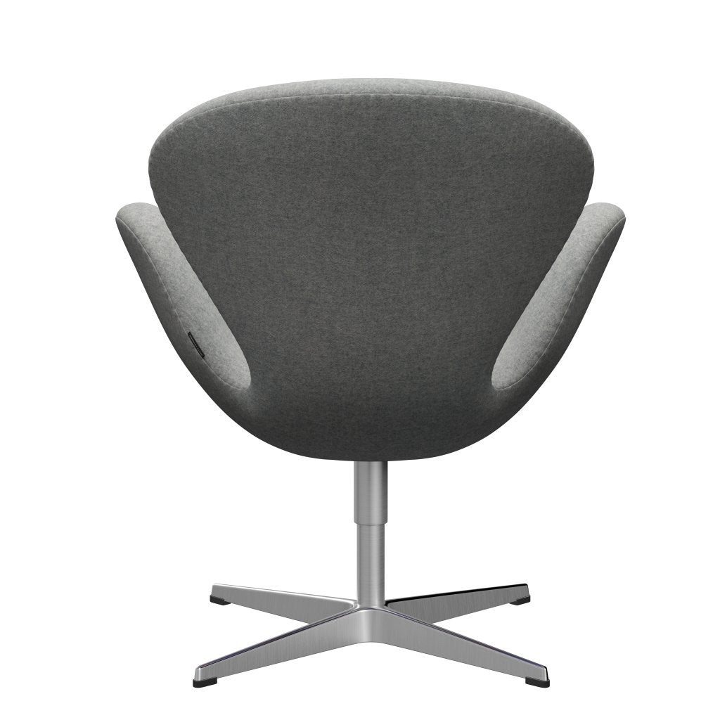 Fritz Hansen Swan Lounge Chair, Satin Brushed Aluminium/Divina Melange Light Grey