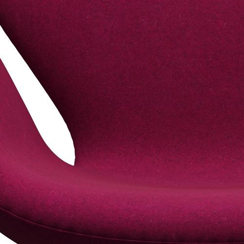 Fritz Hansen Swan Lounge Chair, Satin Brushed Aluminium/Divina Melange Pink Lipstick