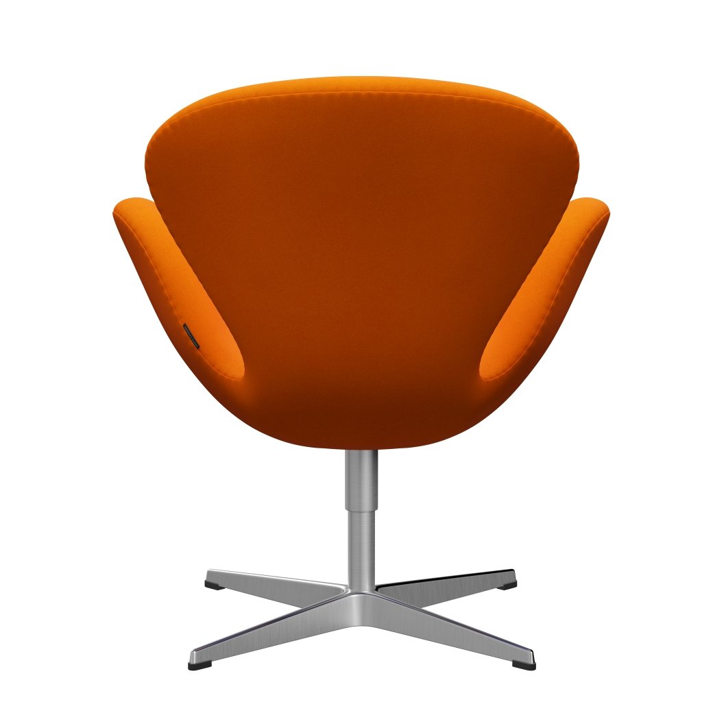Fritz Hansen Swan Lounge Chair, Satin Brushed Aluminium/Divina Orange Dark