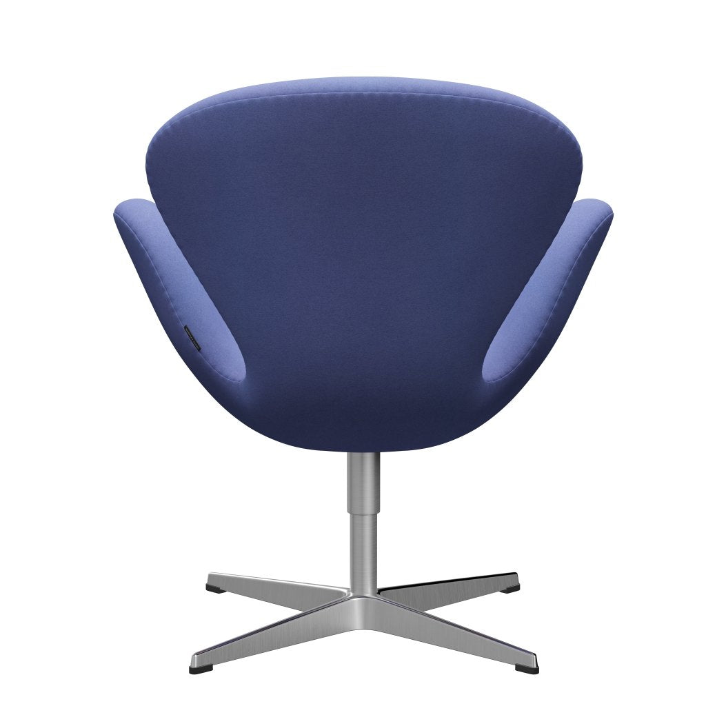 Fritz Hansen Swan Lounge Chair, Satin Brushed Aluminium/Divina Pastel Blue