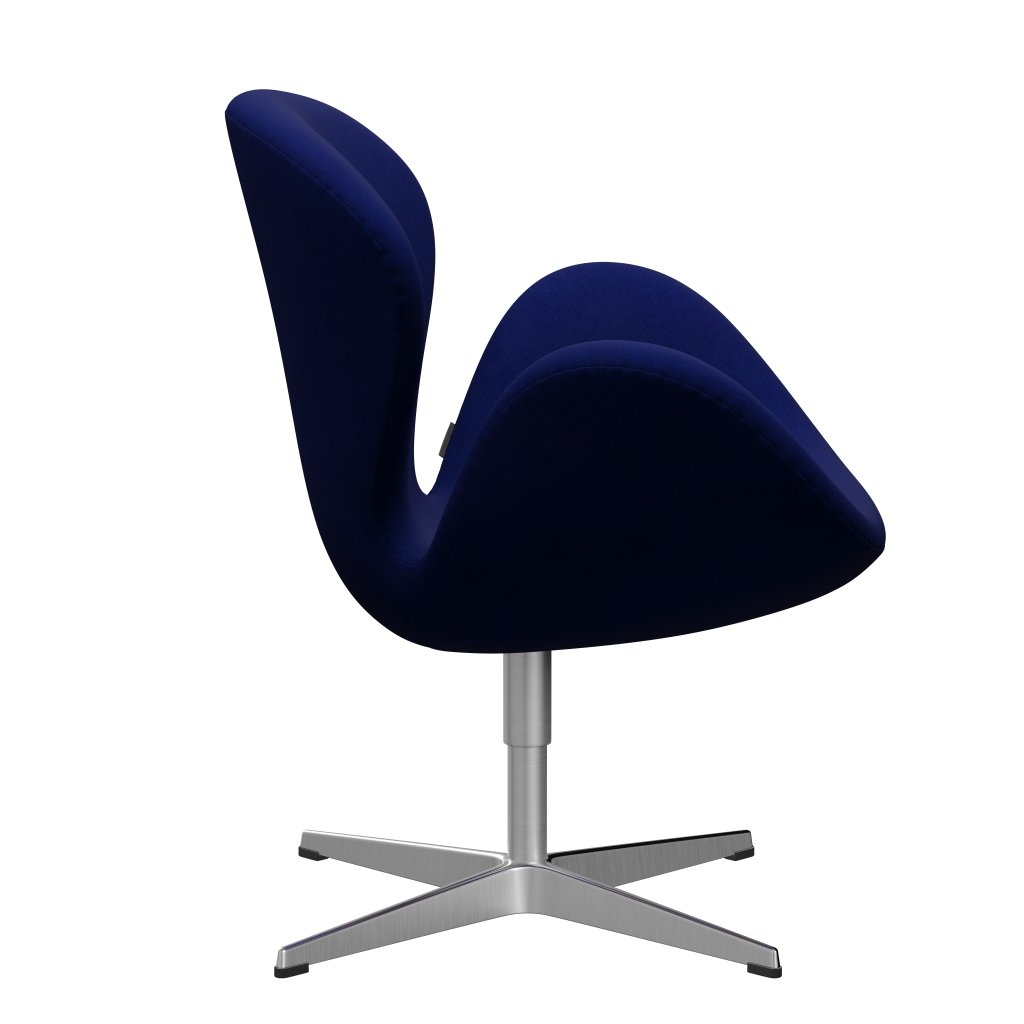 Fritz Hansen Swan Lounge Chair, Satin Brushed Aluminium/Divina Royal Blue
