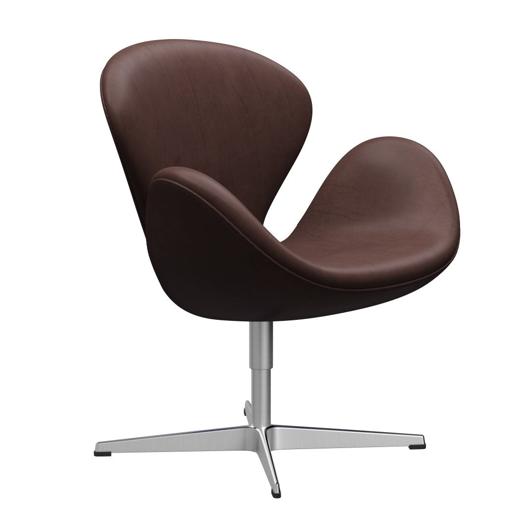 Fritz Hansen Swan Lounge Chair, Satin Brushed Aluminium/Embrace Concrete