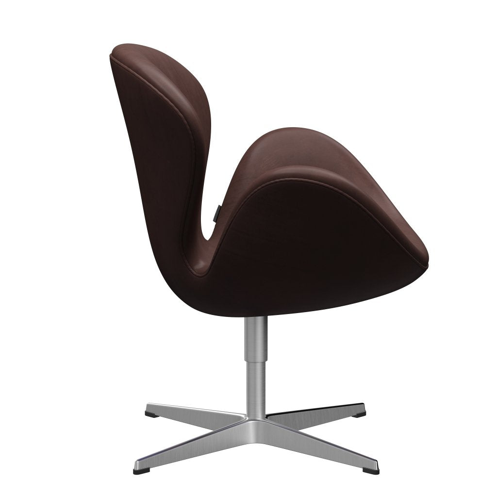 Fritz Hansen Swan Lounge Chair, Satin Brushed Aluminium/Embrace Concrete