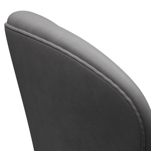 Fritz Hansen Swan Lounge Chair, Satin Brushed Aluminium/Embrace Chocolate