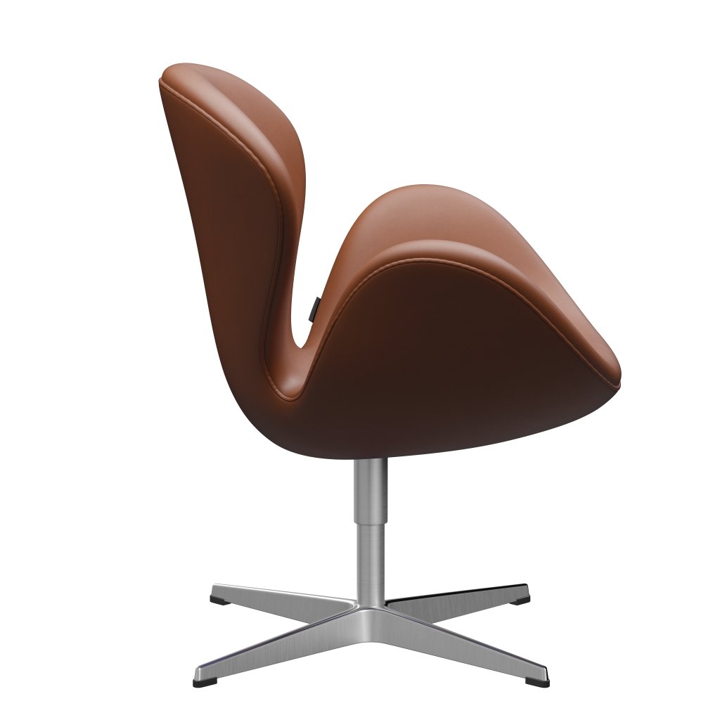 Fritz Hansen Swan Lounge Chair, Satin Brushed Aluminium/Essential Walnut