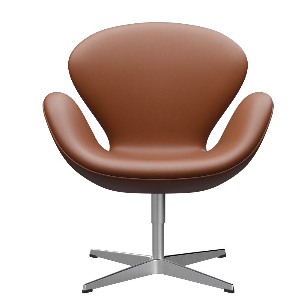 Fritz Hansen Swan Lounge Chair, Satin Brushed Aluminium/Essential Walnut