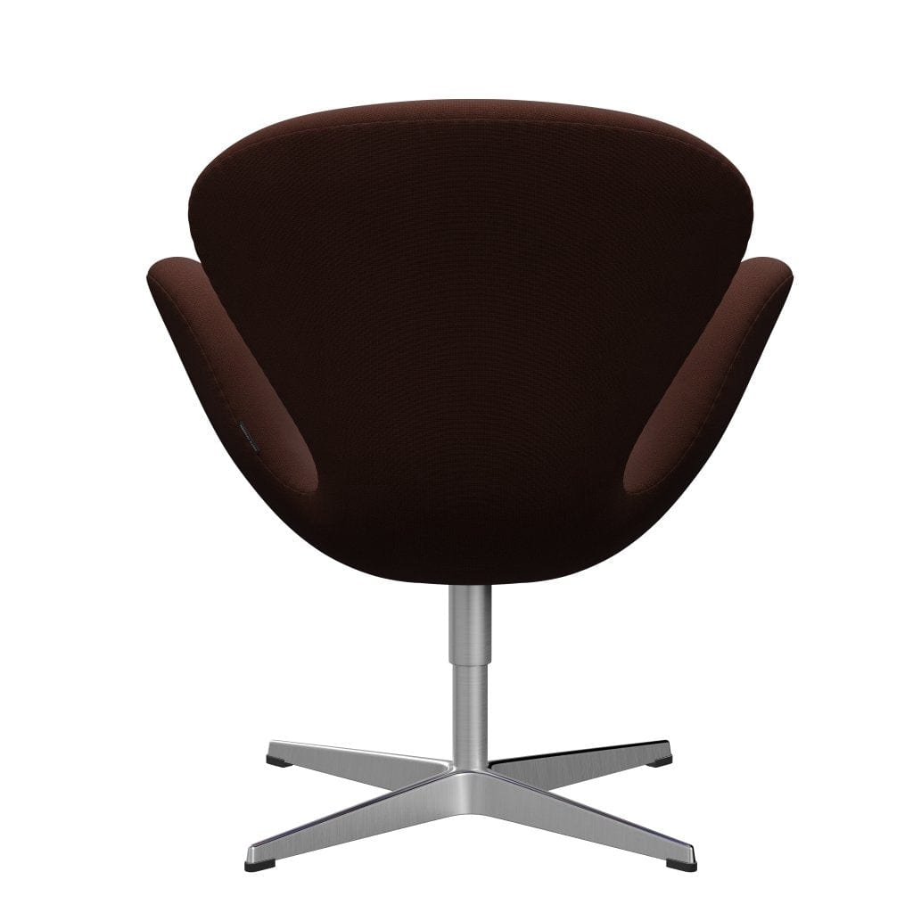 Fritz Hansen Swan Lounge Chair, Satin Brushed Aluminium/Fame Brown (61047)