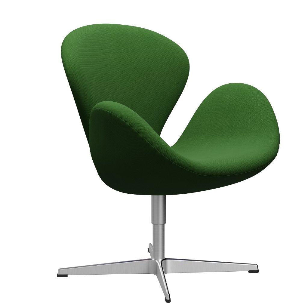 Fritz Hansen Swan Lounge Chair, Satin Brushed Aluminium/Fame Grass Green