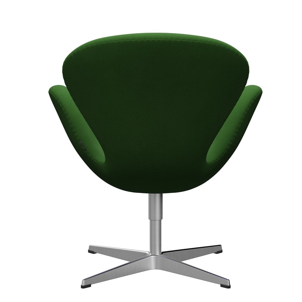 Fritz Hansen Swan Lounge Chair, Satin Brushed Aluminium/Fame Grass Green