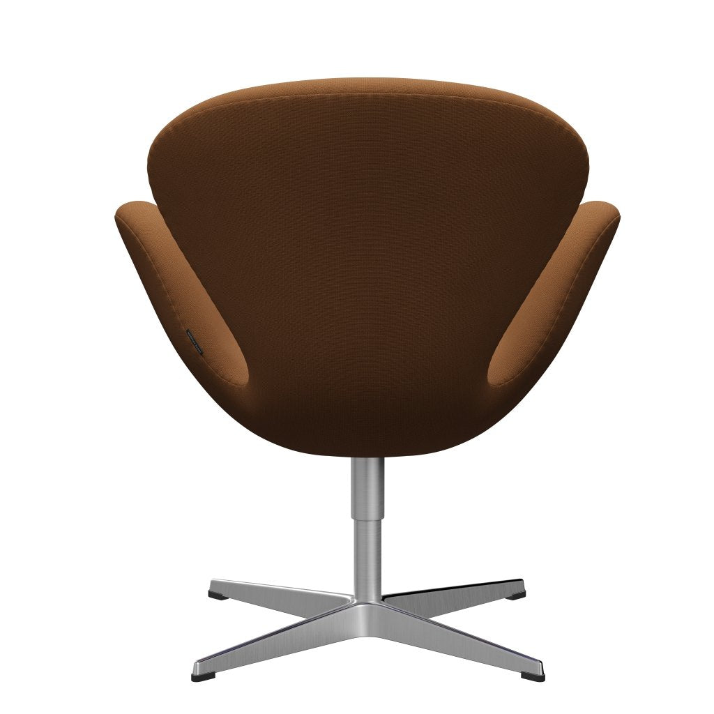 Fritz Hansen Swan Lounge Chair, Satin Brushed Aluminium/Fame Light Brown (61131)
