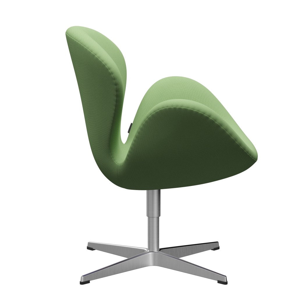 Fritz Hansen Swan Lounge Chair, Satin Brushed Aluminium/Fame Light Green