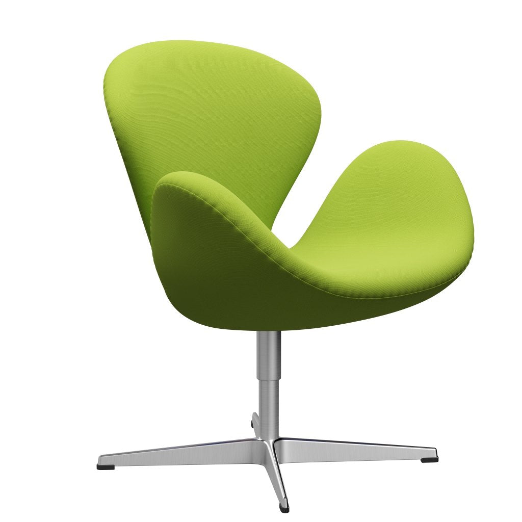 Fritz Hansen Swan Lounge Chair, Satin Brushed Aluminium/Fame Neon Green
