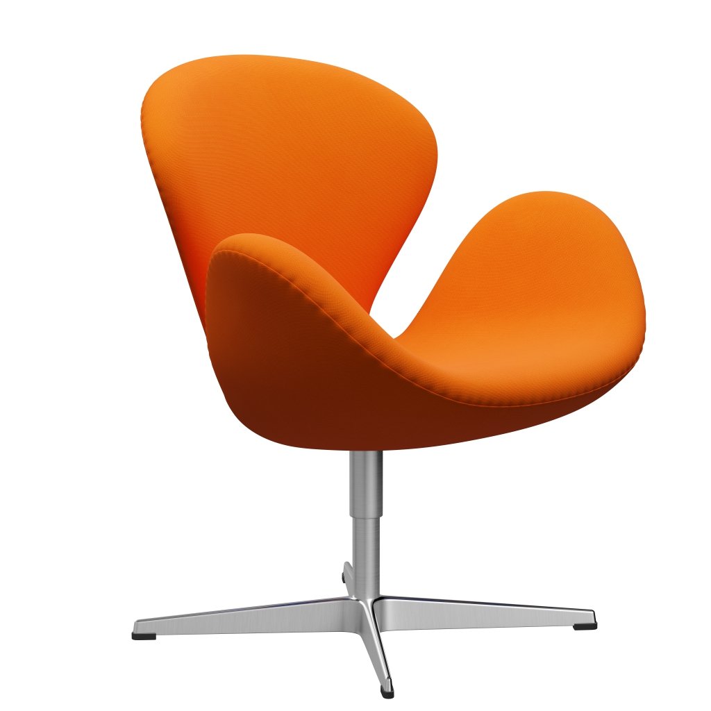 Fritz Hansen Swan Lounge Chair, Satin Brushed Aluminium/Fame Orange (63077)