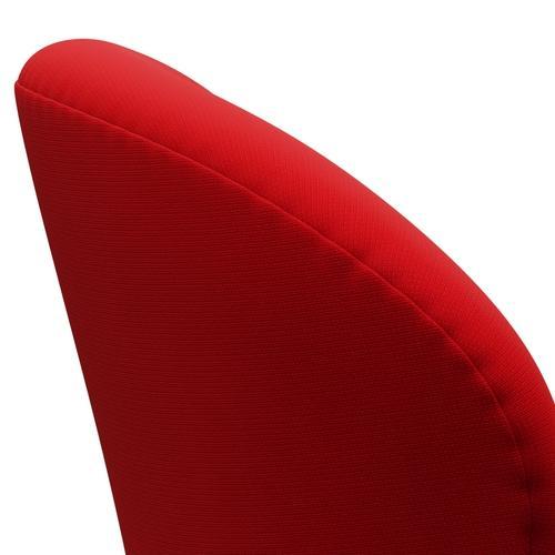 Fritz Hansen Swan Lounge Chair, Satin Brushed Aluminium/Fame Red (64119)
