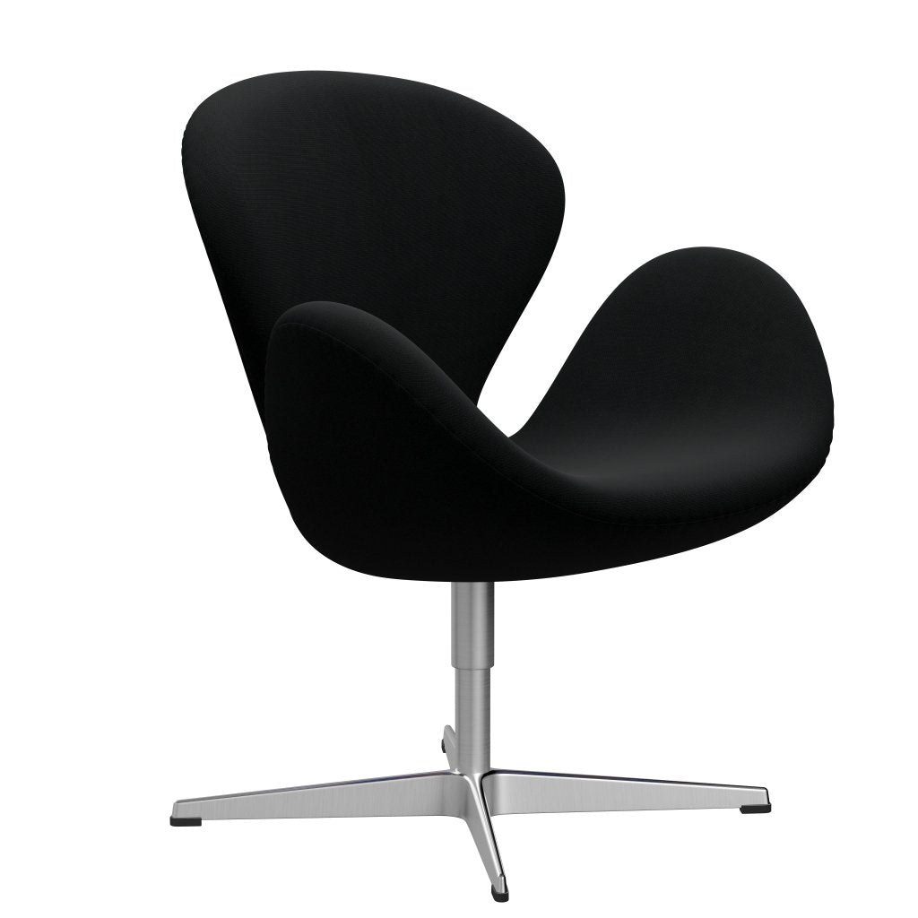 Fritz Hansen Swan Lounge Chair, Satin Brushed Aluminium/Fame Black