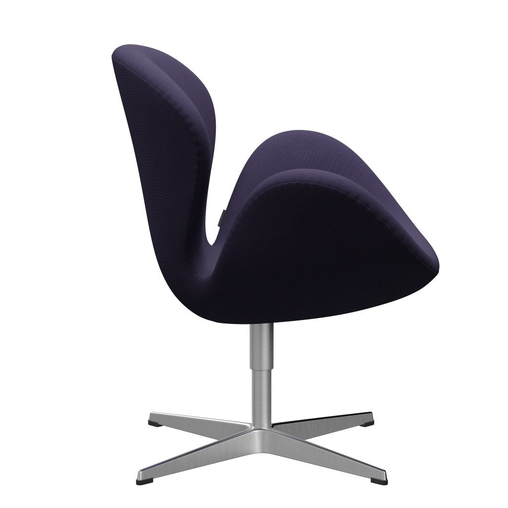 Fritz Hansen Swan Lounge Chair, Satin Brushed Aluminium/Fame Violet Dark