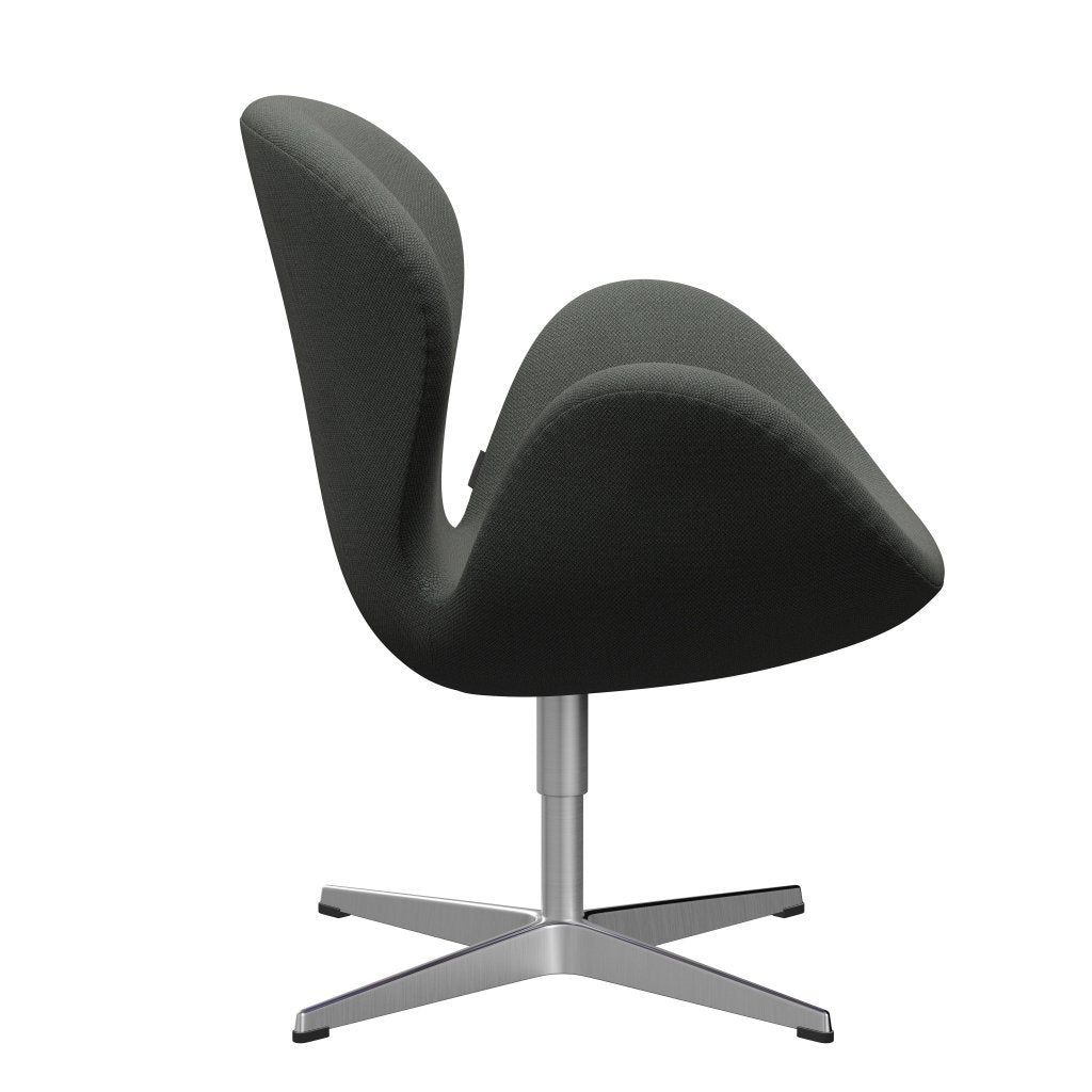 Fritz Hansen Swan Lounge Chair, Satin Brushed Aluminium/Fiord Brown/Grey