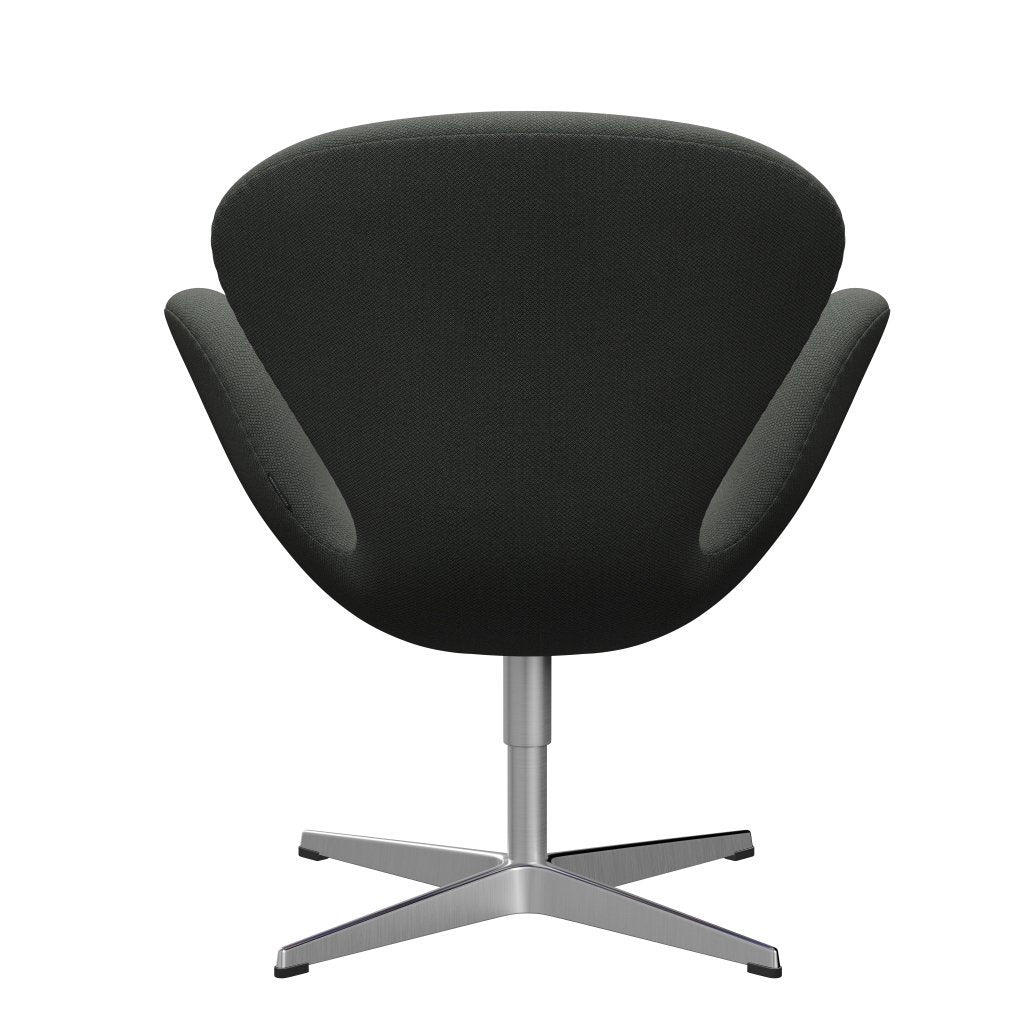 Fritz Hansen Swan Lounge Chair, Satin Brushed Aluminium/Fiord Brown/Grey