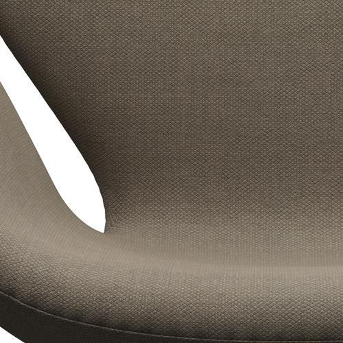 Fritz Hansen Swan Lounge Chair, Satin Brushed Aluminium/Fiord Brown/Stone
