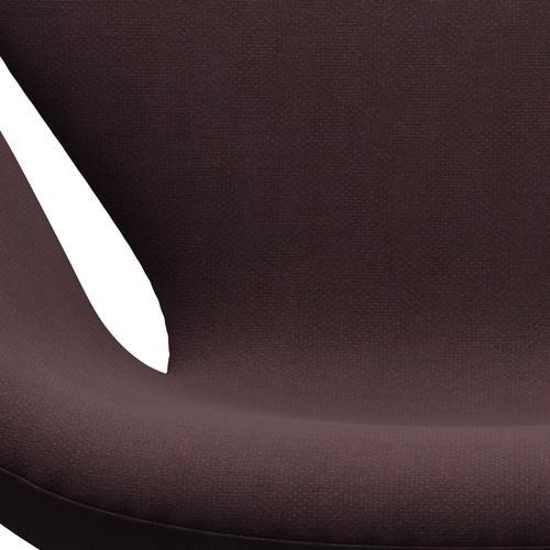 Fritz Hansen Swan Lounge Chair, Satin Brushed Aluminium/Fiord Burgundy