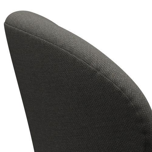 Fritz Hansen Swan Lounge Chair, Satin Brushed Aluminium/Fiord Dark Grey/Stone