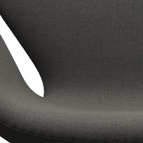 Fritz Hansen Swan Lounge Chair, Satin Brushed Aluminium/Fiord Dark Grey/Stone