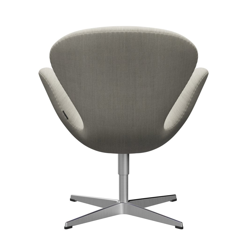 Fritz Hansen Swan Lounge Chair, Satin Brushed Aluminium/Fiord Grey